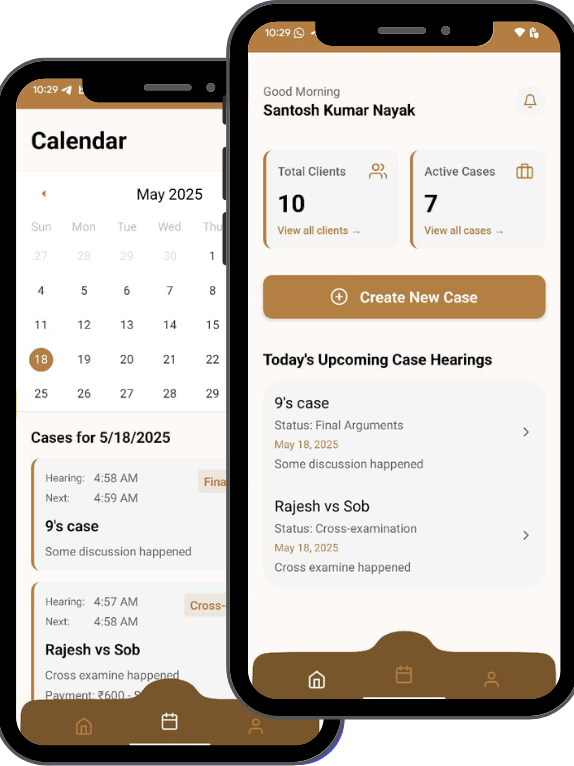 Best Lawyer Diary App Interface